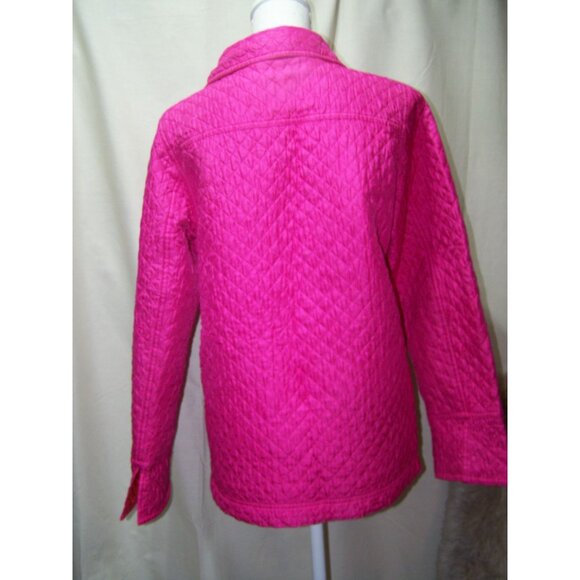 The Quacker Factory Jacket Barbie Pink Silk Quilted Small - Picture 3 of 7